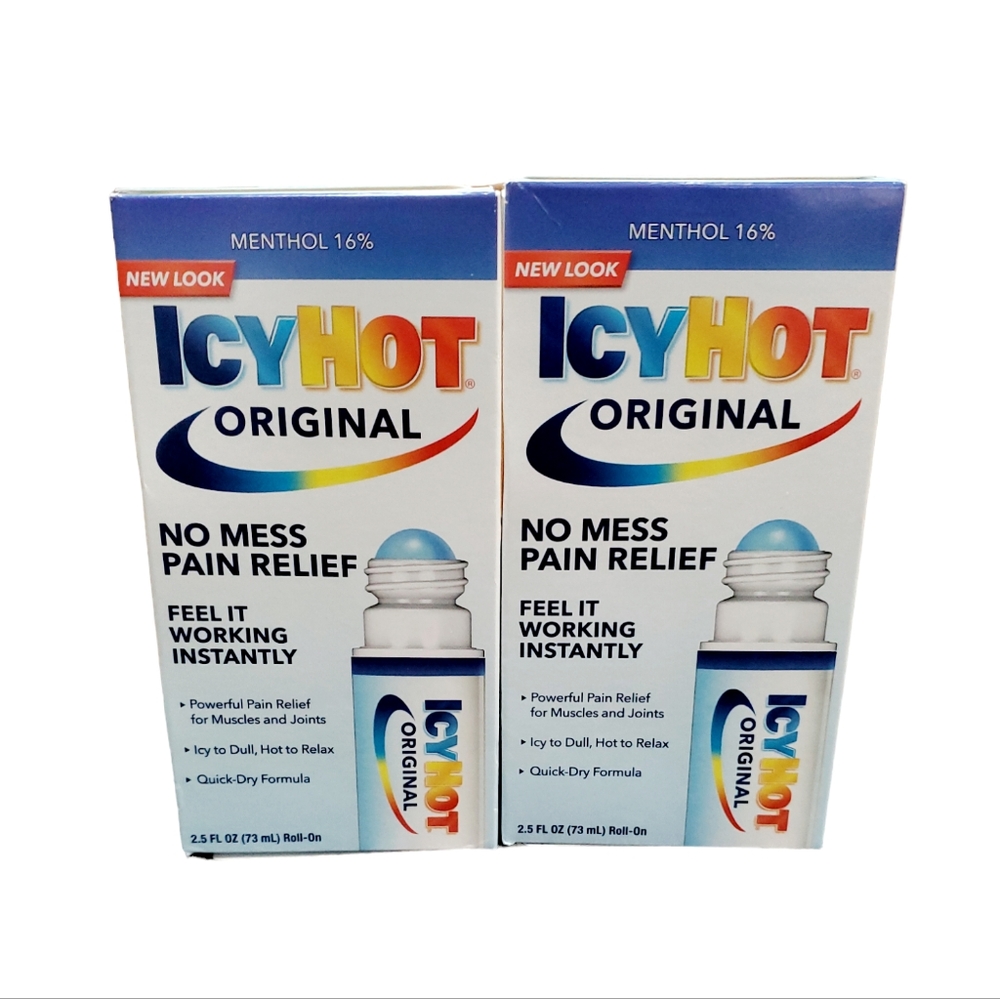 Lot of 2 Icy Hot Original Roll-on No Mess Pain Relief 2.5 fl oz each NIB